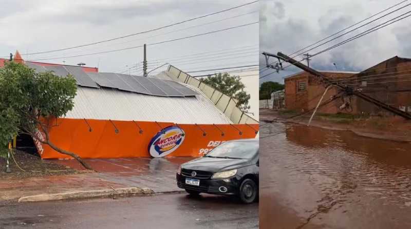 Temporal com granizo e fortes rajadas de vento atinge bairros de Campo Grande