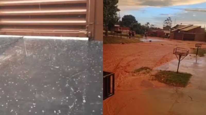 Temporal com granizo alaga ruas e causa transtornos em Campo Grande